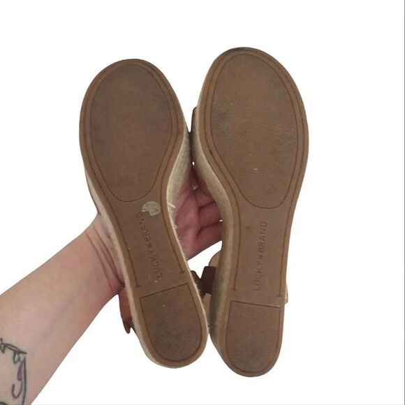 Lucky Brand Rose Naveah Suede Platform Espadrilles Sandals 7.5 - Picture 12 of 16